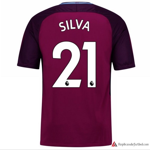 Camiseta Manchester City Segunda equipación Silva 2017-2018